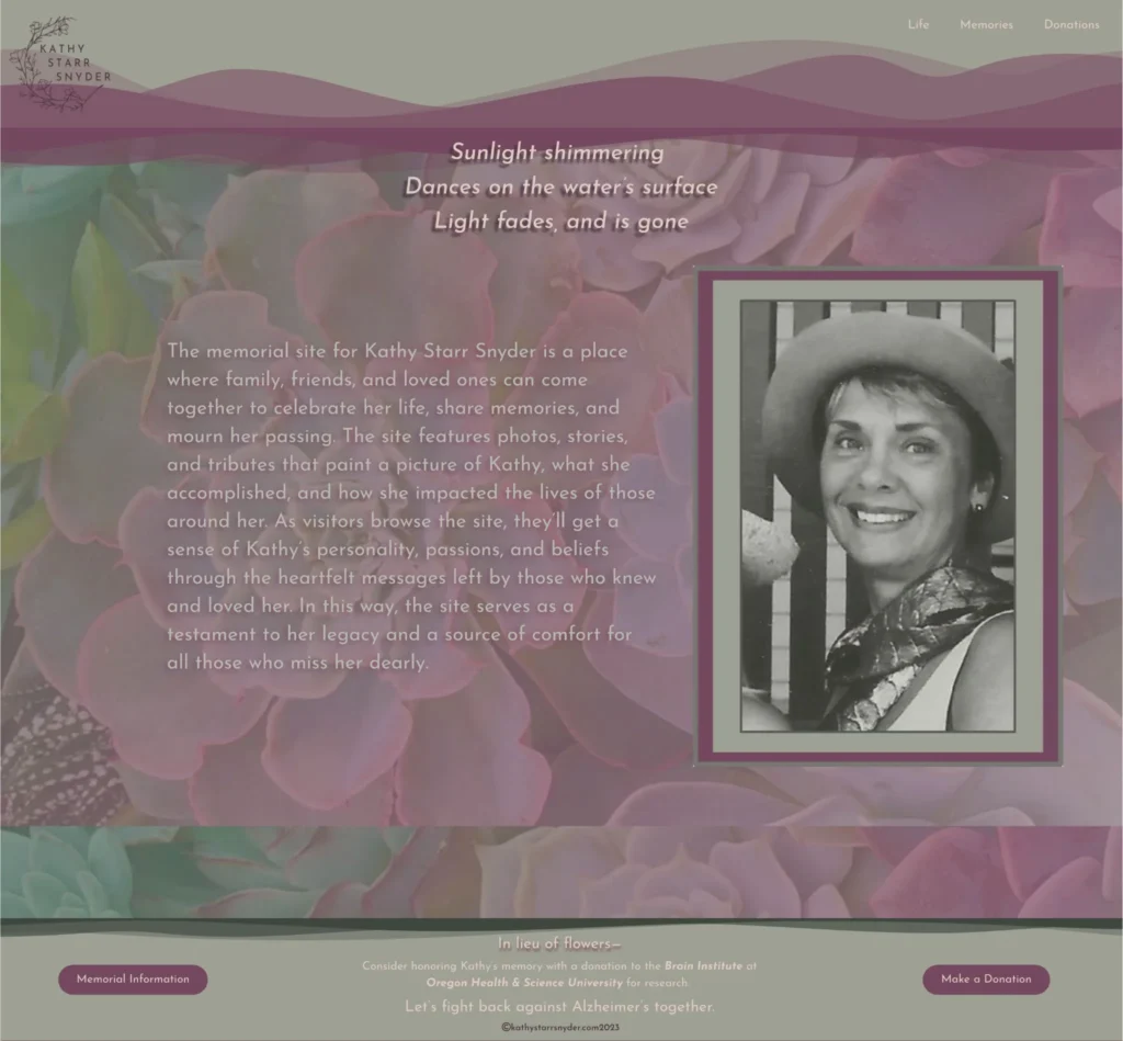2-Get-There | Lifelong Learning, Global Citizenship, Creative Expression | Landing Page for Memorial Website