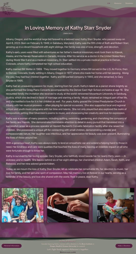 2-Get-There | Lifelong Learning, Global Citizenship, Creative Expression | Life Page for Memorial Website